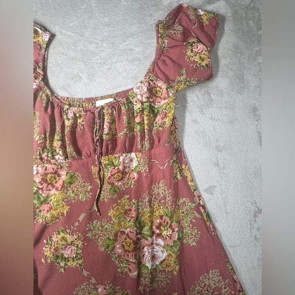 Auguste the Label Bonnie Beachside Floral Peach Pink Yellow Green Mini Dress 4 - Picture 5 of 16